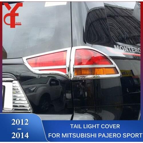 ABS chrome tail light cover For Mitsubishi Pajero Sport 2012 2013 2014 accessories rear lamp car parts For montero sport 2014