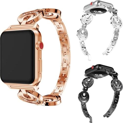 Women Jewelry Stainless Steel Watch Strap for Apple Watch Band Series 1/2/3/4/5 Bracelet Wristband for iWatch 42/38mm 44/40mm