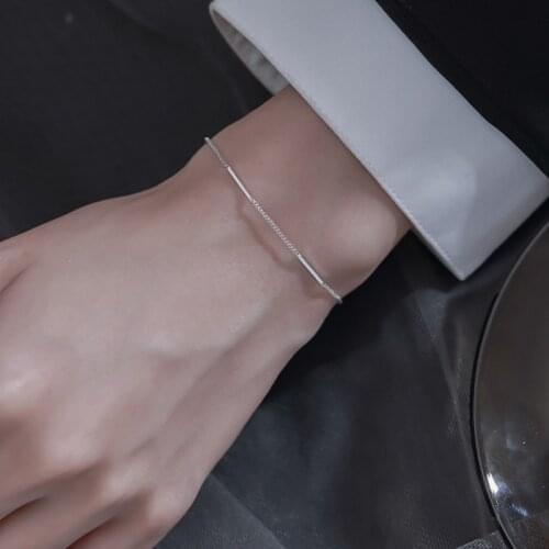 Women Jewelry Single One Layer Bracelet Hot Selling Popular Design Silvery Plating Popular Style Thin Metal Bracelet For Girl