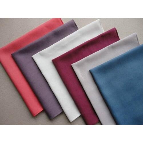 10pcs Pure color 80S Mulberry silk and pure cotton blended used as pocket towel\ embroidery\DIY hand-painted handkerchief