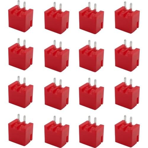 100 Pcs XH-2A 2.54mm 2 Pin Red Nylon XH2.54-2P Connector Male Straight pin Socket Kits for PCB/Automotive/electronic circuit ect