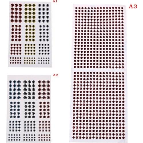 183/672pcs 3mm 4mm 5mm 6mm mixed sizes bionic 3D epoxy fishing eyes resin artificial lure 3D eyes fly lure
