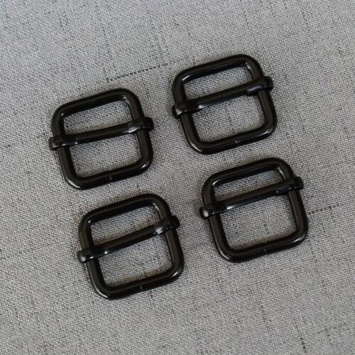 20 Pieces 20mm Black Metal Adjust Tri-glide Pin Buckle Slider use for DIY Heavy Duty Thickness Shoulder Leather Bag Strap