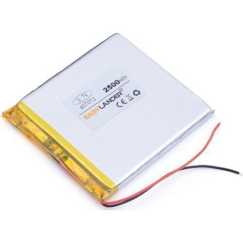 3.7 V lithium battery 407072 2500 milliampere patriot M608 M60 patriot p726 battery For MID laptop cell phone speaker
