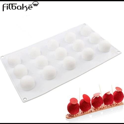 3D Silicone Molds Mini Truffle 15 Cavities Round Ball Shaped Baking Moulds Cake Mold for Dessert Muffin Brownie Pudding Jello