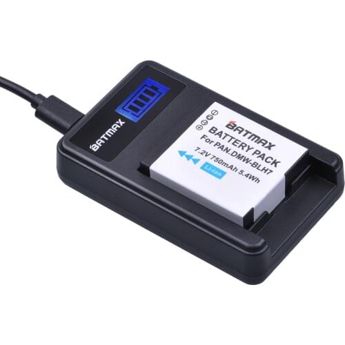 Batmax 1Pc DMW-BLH7 DMW-BLH7PP DMW-BLH7E Battery+LCD USB Charger for Panasonic Lumix DMC-GM1 GM1 DMC-GM5 GM5 DMC-GF7 GF7 DMC-GF8