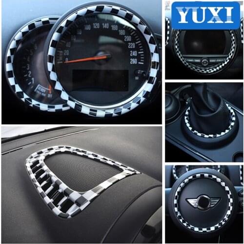 Car interior Decorative Black white ABS plastic sticker For BMW MINI ONE COOPER S JCW F54 F55 F56 F57 F60 Styling Accessories