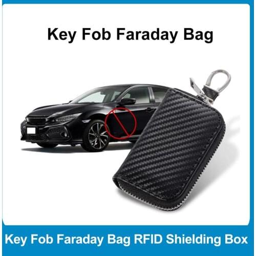 Key Fob Faraday Bag RFID Signal Shielding Zipper Car Key Signal Shielding Box Portable GPS Signal Shielding Box