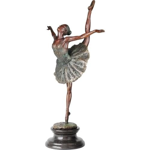 Ballerina Bronze Statue Bronze Modern Girl Dance Sculpture Figurine Western Art Perfect Lover Gift Girls Room Ornament