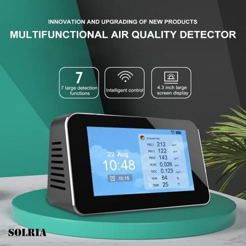 Home Multi-function English LCD Display Formaldehyde Monitor Air Quality Detector Temperature Meter TVOC Hygrometer USB Charging