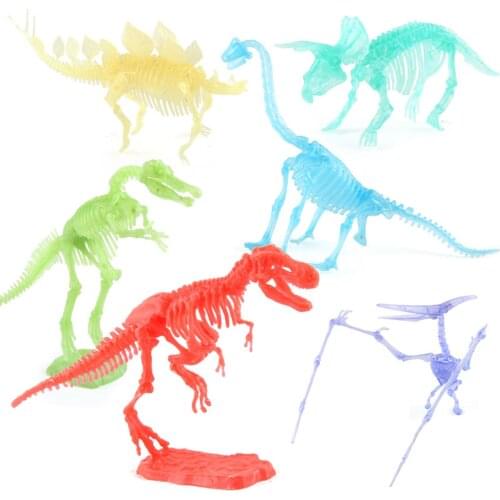Kids 3D Glow in Dark Dinosaur Fossil Digging Kit Archeology Educational Toy