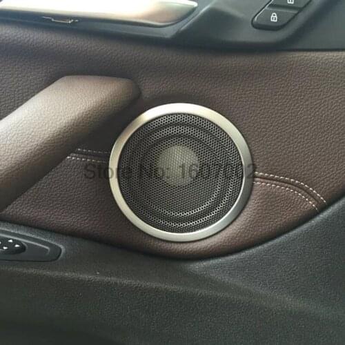 For BMW X1 2016 Stainless Steel ABS Chrome Loudspeaker Trim For BMW X1 2016 Auto Interior Decoration Accessories