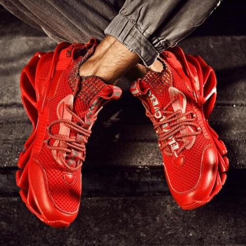 Breathable Non Slip Sneakers Socks Men Red Sports Shoes Men Running Shoes Mens Sport Shoes Men Brands Knit Trainers Flats B-890