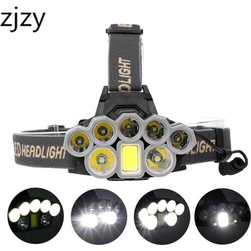 9000 Lumens Headlamp Flashlight USB Rechargeable Flashlight Super Bright Headlight IP65 Waterproof Helmet Light for Camping