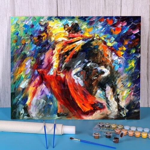 Oil Painting Style Corrida DIY Painting By Numbers Package Oil Paints 40*50 Canvas Pictures Home Decoration For Adults Art