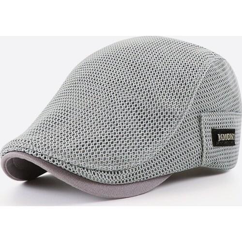 2020 New Summer Mens Hats Breathable Mesh Newsboy Caps Outdoor Gorro Hombre Boina Golf Hat Fashion Solid Flat Cap For Women