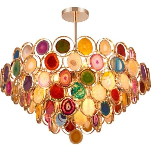 Led e14 Postmodern Iron Colorized Agate Designer LED Lamp LED Light.Pendant Lights.Pendant Lamp.Pendant light For Dinning Room