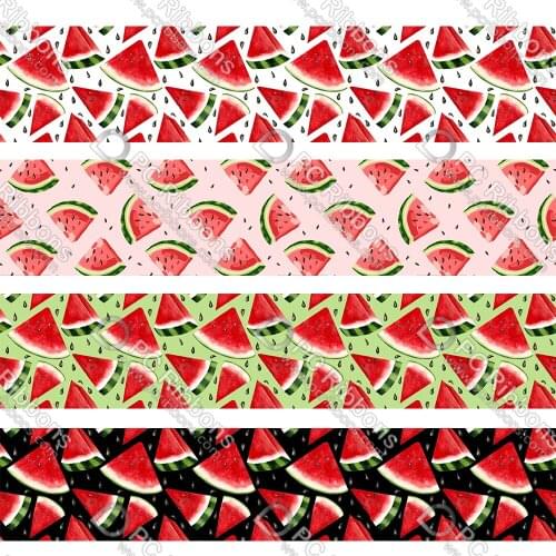 16-75MM Cartoon Watermelon Printed Grosgrain Polyester Ribbon 50 Yards Gift Wrapping Diy Bows Wedding Drections Ribbons