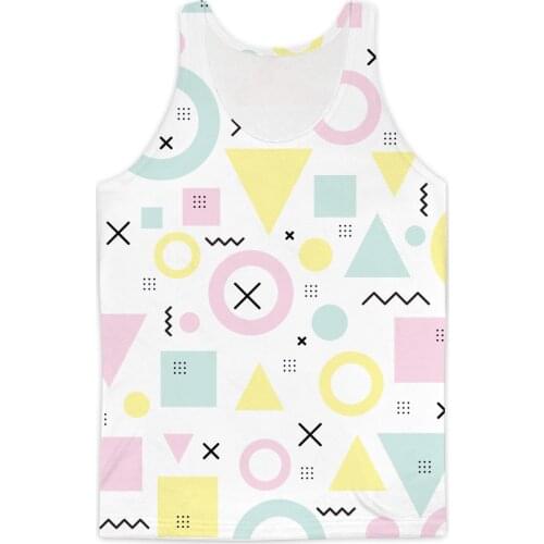 REAL American SIZE 90s Geometric Shapes Sublimation Print Tank Top