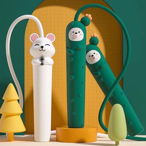 Cartoon Animals Gym Home PVC Adjustable Length For Exercise Children Kid Anti Slip Body Building Fitness Equipment Skipping Rope
