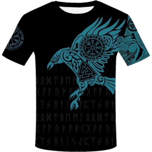 2021 New summer Fashion hot Viking tattoo t shirt men shirt Viking Odin 3D Printed Funny t-shirt Harajuku Casual streetwear Tops