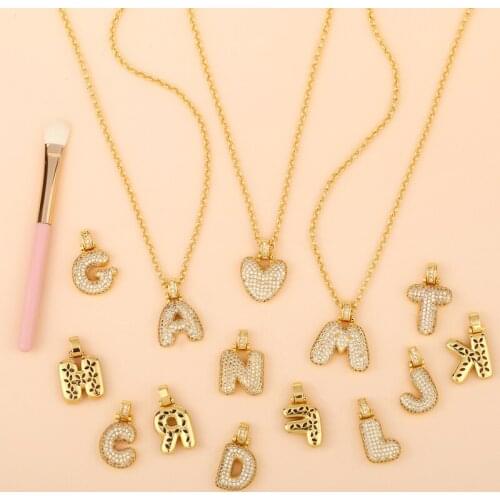 New Trend Gold Color Alphabet Pendant Multi-style Letters Statement Women Charm Party Clavicle Chain Necklace Jewelry Accessory