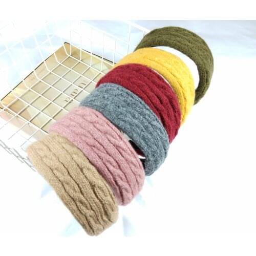 South Korea autumn winter new mahua knitting flat hair band high-grade wide margin hair card fashion versatile hair ornaments