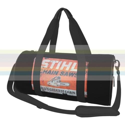 POWERED BY STIHL Novelty Cool Harajuku universal travel sports fitness shoulder bag. Nylon portable outdoor sports bag