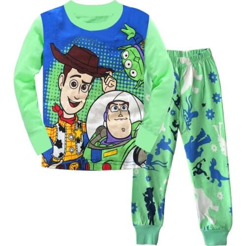 Spring Childrens Pajamas Sets Cartoon TOYS Cars Minnie Mickey Kids Buzz Lightyear Pyjamas Baby Boy Girls Baby Boys Clothes