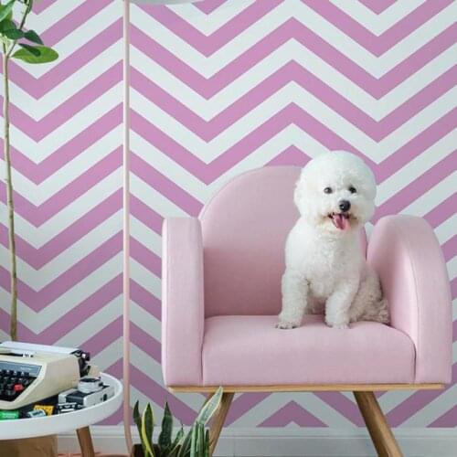 Modern Geometric Wave Pattern Stripes Blue Pink Green Wallpaper Childrens Room Boy Bedroom Girl Non-woven Home Decoration