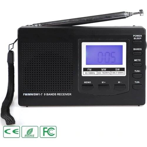 Portable Radio FM/MW/SW With Digital Alarm Clock Radio Mini FM AM SW Radio Receiver