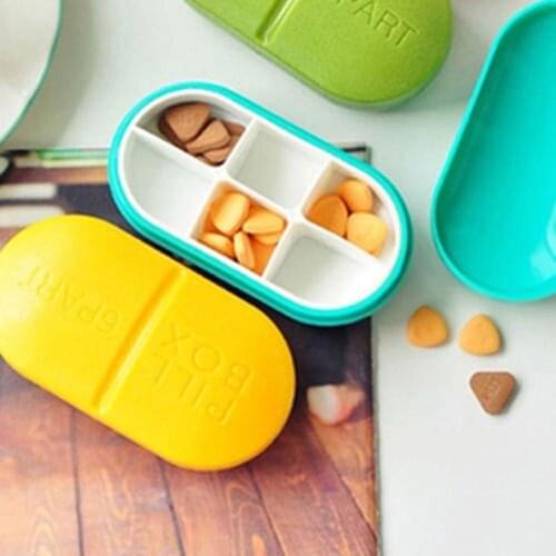 6 Compartments Portable Medicine Pill Case Pill Shaped Tablet Pill Box Organizer Container Pillbox Dispenser Splitter