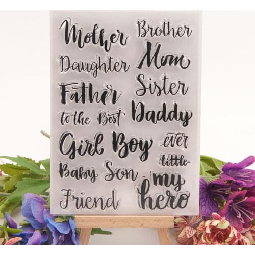 Family members Transparent Clear Silicone Stamp/Seal for DIY scrapbooking/photo album Decorative clear stamp A605