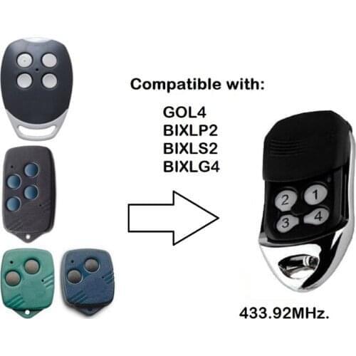 For DITEC garage remote control Ditec BIXLS2 BIXLP2 BIXLG4 rolling code garage remote 433MHz & DITEC GOL4C fixed code opener