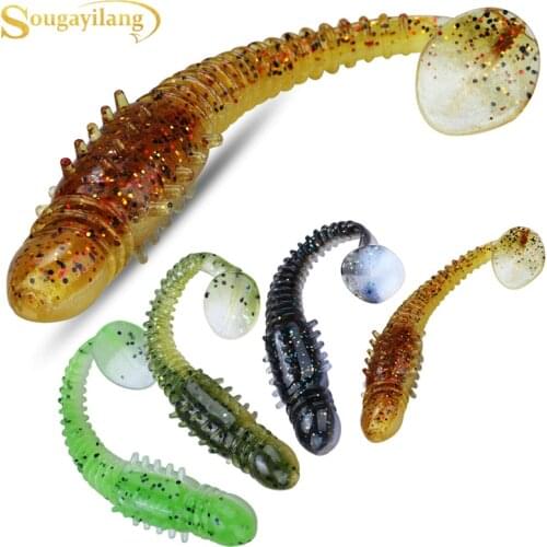 Sougayilang 5PCS Soft Plastic Artificial Fishing Lure 6g 120mm Worm Fishing Lure Soft Saltwater/Freshwater Artificial Bait Pesca