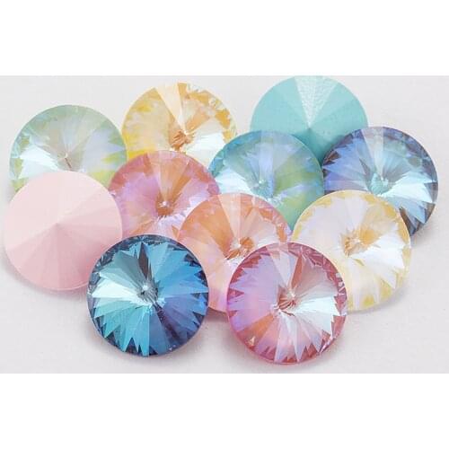 Mixed Mocha Fluorescence Rivoli Fancy Loose Rhinestones for Clothes Jewelry Decoration Pointback Strass Crystal Applique Beads