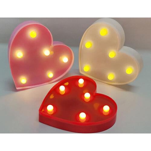 3D Led Night Lights Heart Shape Lamp Love Letter Sign Alphabet Lights Wedding Party LED Night Light Valentines Day Decoration