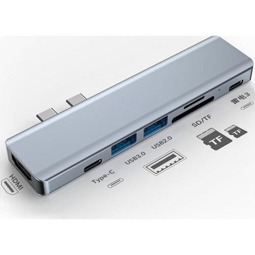 TYPE-C HUB All-in-one USB3.0 High-speed Computer Distributor Supports SD TF Card To Read HDMI 4K Output Computer Accessories