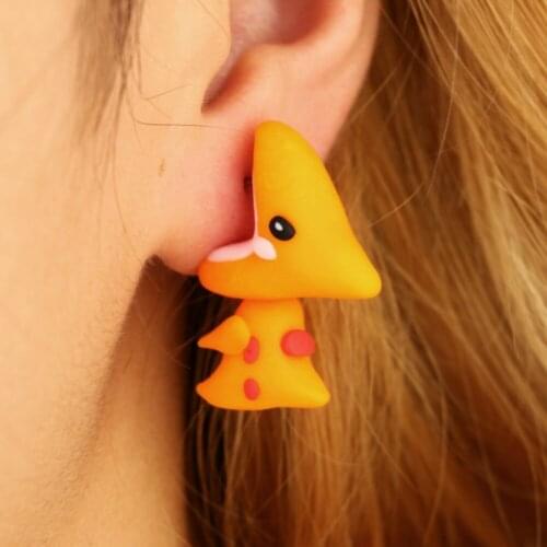 Cartoon Hippo Dog Penguin 3D Animal Cute Soft Ear Studs Women Earrings Jewelry
