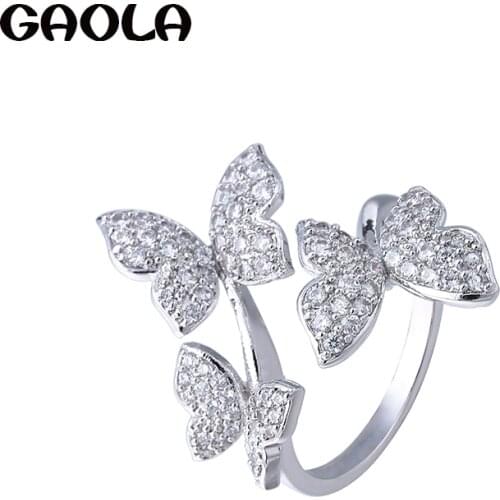 GAOLA Top Quality Cute Butterfly Ring Open Rings For Women Jewelry Gifts J1561