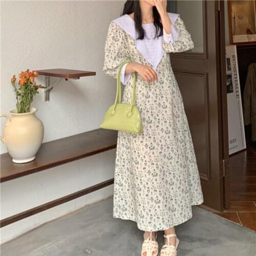 Woman Dress Floral Short-sleeved Dress Female Summer New Style Skirt Korean Style High Waist Slim Casual Long Skirt Trend