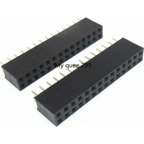 10 pcs 14P 2*14pin Female Double Row Straight Pin Pitch 2.54mm 2*14 Needle Header Strip Socket Connector