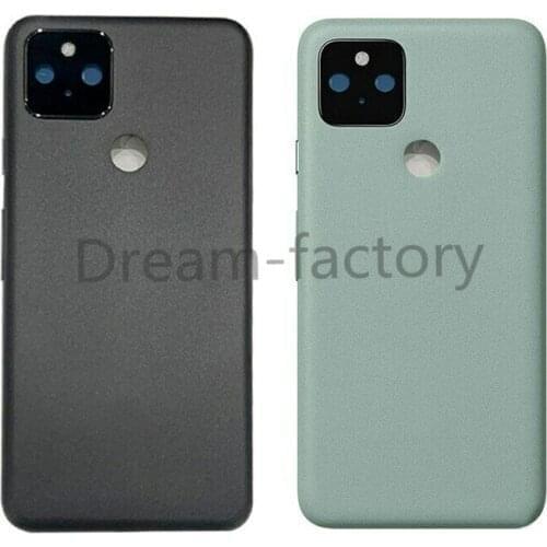 10PCS Original Back Glass Battery Cover Rear Door Housing Case Cover with Camera Lens Replacement for Google Pixel 5