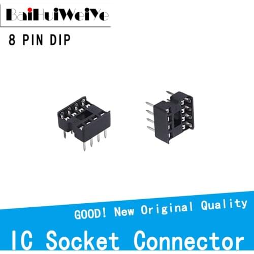 40PCS/LOT DIP8 8PIN 8P DIP SIP IC Socket Sockets Adaptor Solder Type IC Socket Type 2.54MM
