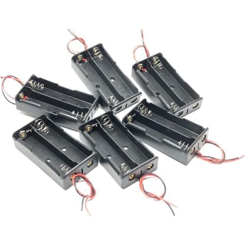 600pcs/lot MasterFire Black Plastic 18650 Battery Storage Box Case Cover for 2 x 18650 Batteries Box Holder With Wire Leads