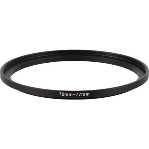 72mm-77mm Camera Lens Step Up Filter Black Metal Adapter Ring