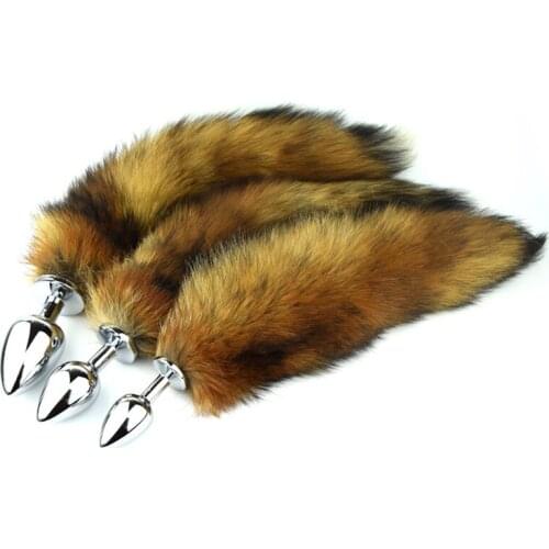 Fox Tail butt plug Metal Anal Plug Fire Fox tails Sex Anal Toy sex game Erotic role play toy