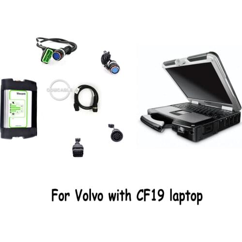 Auto truck Diagnostic tool Vocom 88890300 scanner with CF C1 laptop install two software PTT 2.5.87 & ptt 1.12 into 1 laptop
