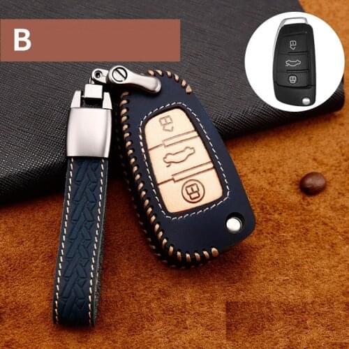 Car Handmade Leather Key Case Cover Key case For Audi A1 A3 A4 A5 Q7 A6 C5 C6 A4 A6 A3 Q5 Q3 Q7 Q8 A7 A8