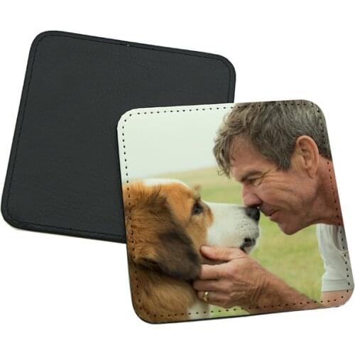 Free Shipping 10pcs/lot 10*10cm New Blank Sublimation PU Leather Mug Pads Coaster DIY Heat Press Printing Transfer Mug cup Mat